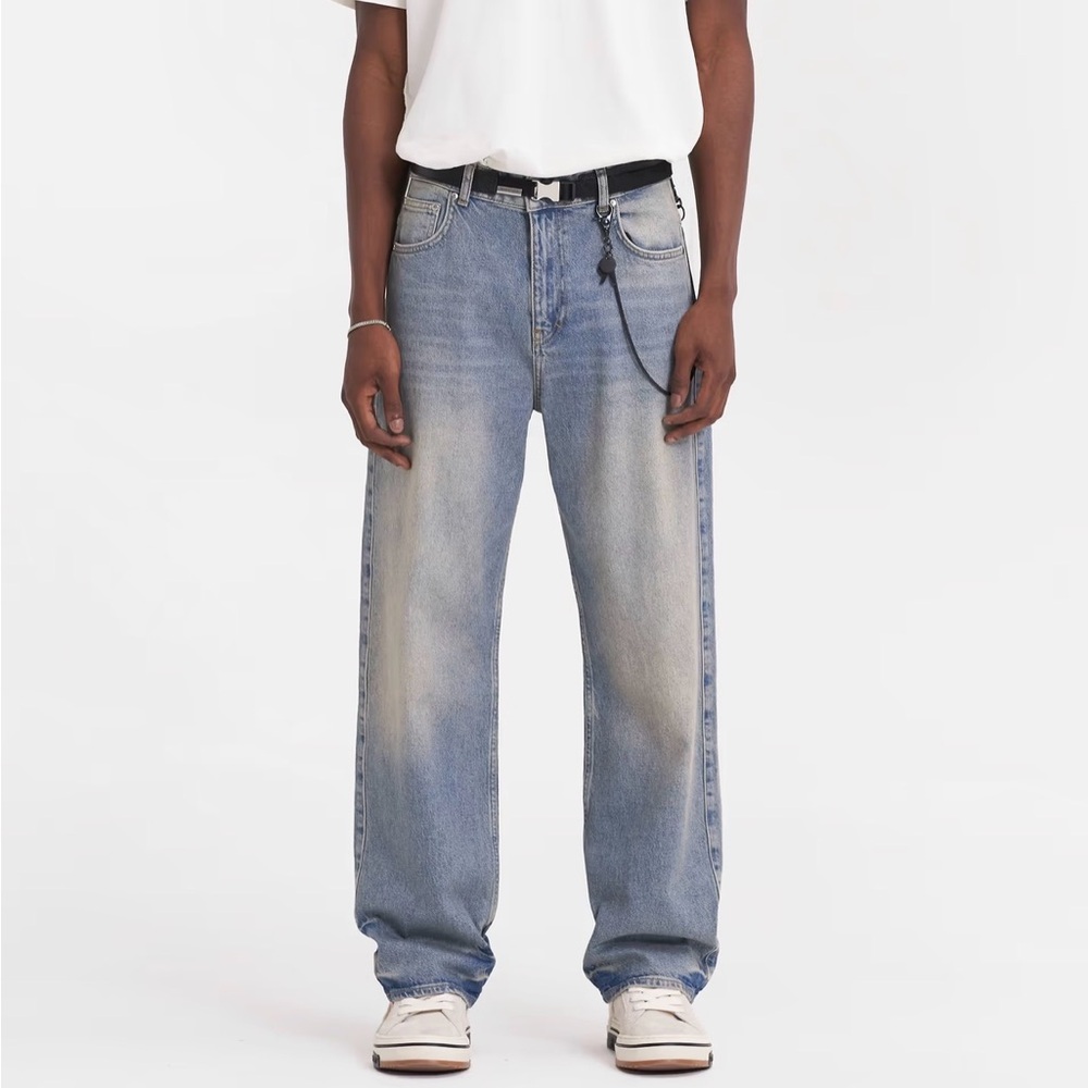 Relaxed Fit Light Blue Jeans for Men